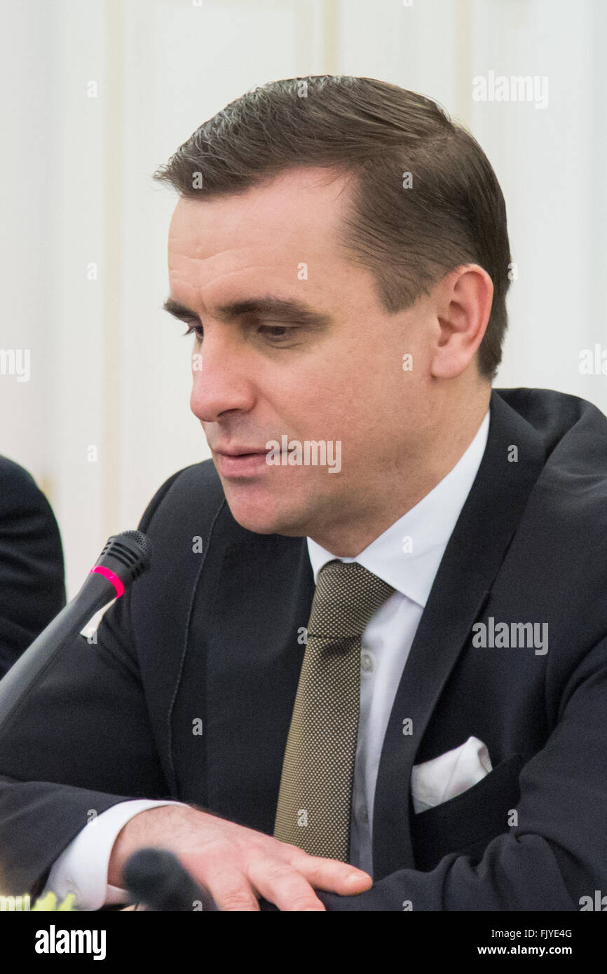 Warsaw, Poland. 04th Mar, 2016. Deputy of Head of Presidential Administration of Ukraine, Kostiantyn Yelisieiev during a meeting of the Consultative Committee of Poland and Ukraine. © Mateusz Wlodarczyk/Pacific Press/Alamy Live News Stock Photo