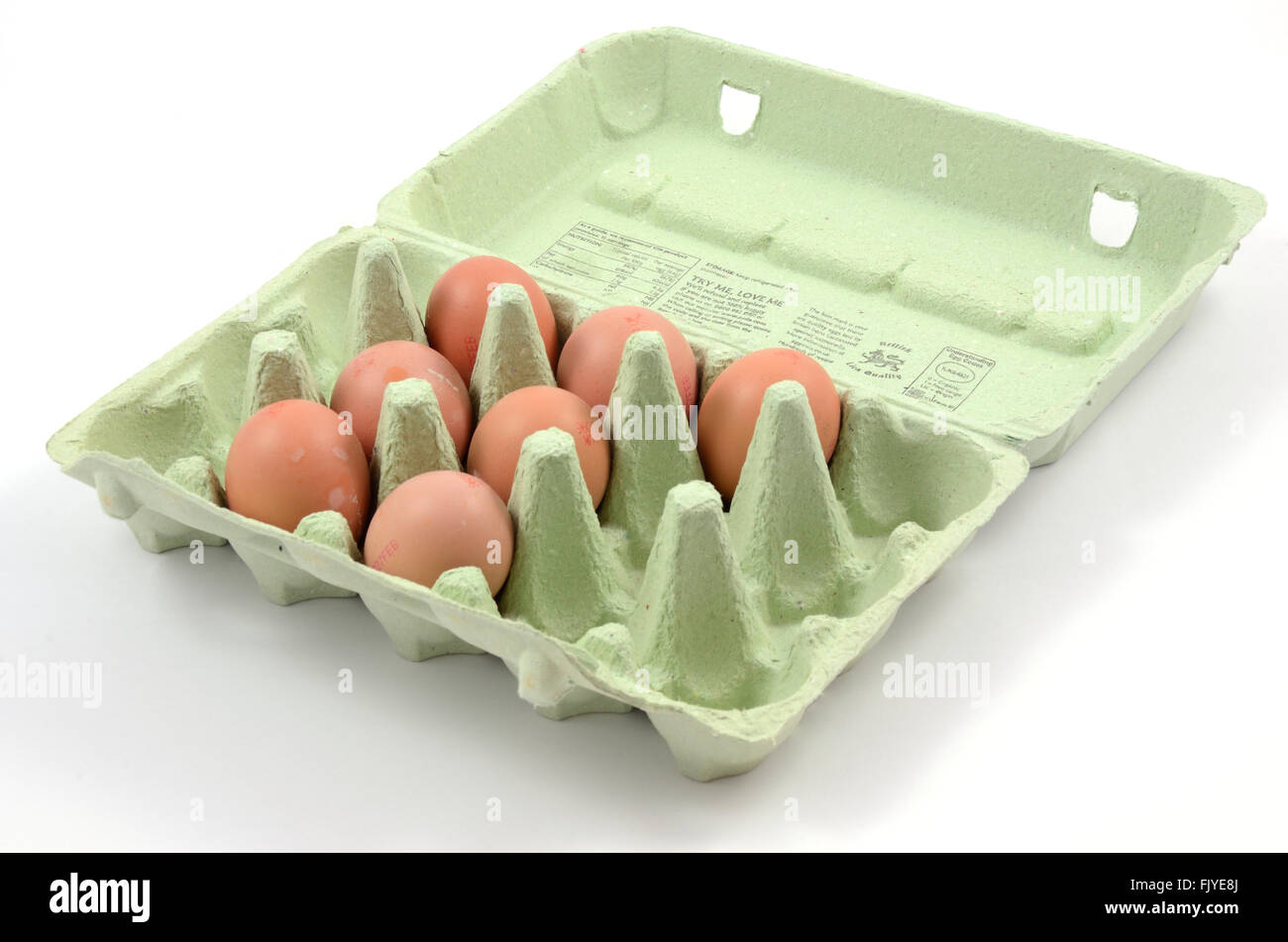 Eggs in a cardboard egg box Stock Photo Alamy