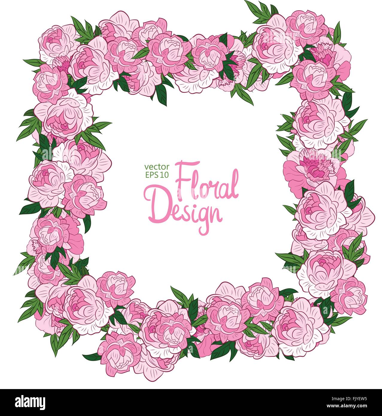 Vector frame with peonies Stock Vector Image & Art - Alamy