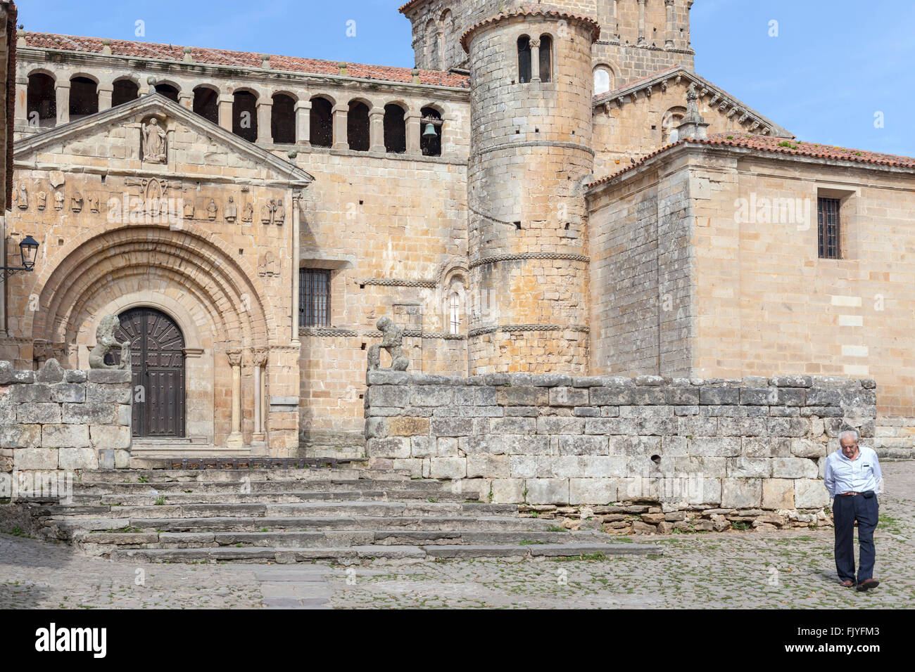 Colegiata de Santa Juliana, romanesque style, Santillana del Mar,Cantabria,Spain. Stock Photo