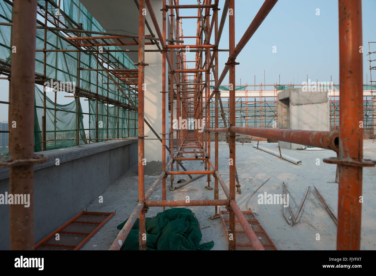 construction site with steel frame horizontal Stock Photo