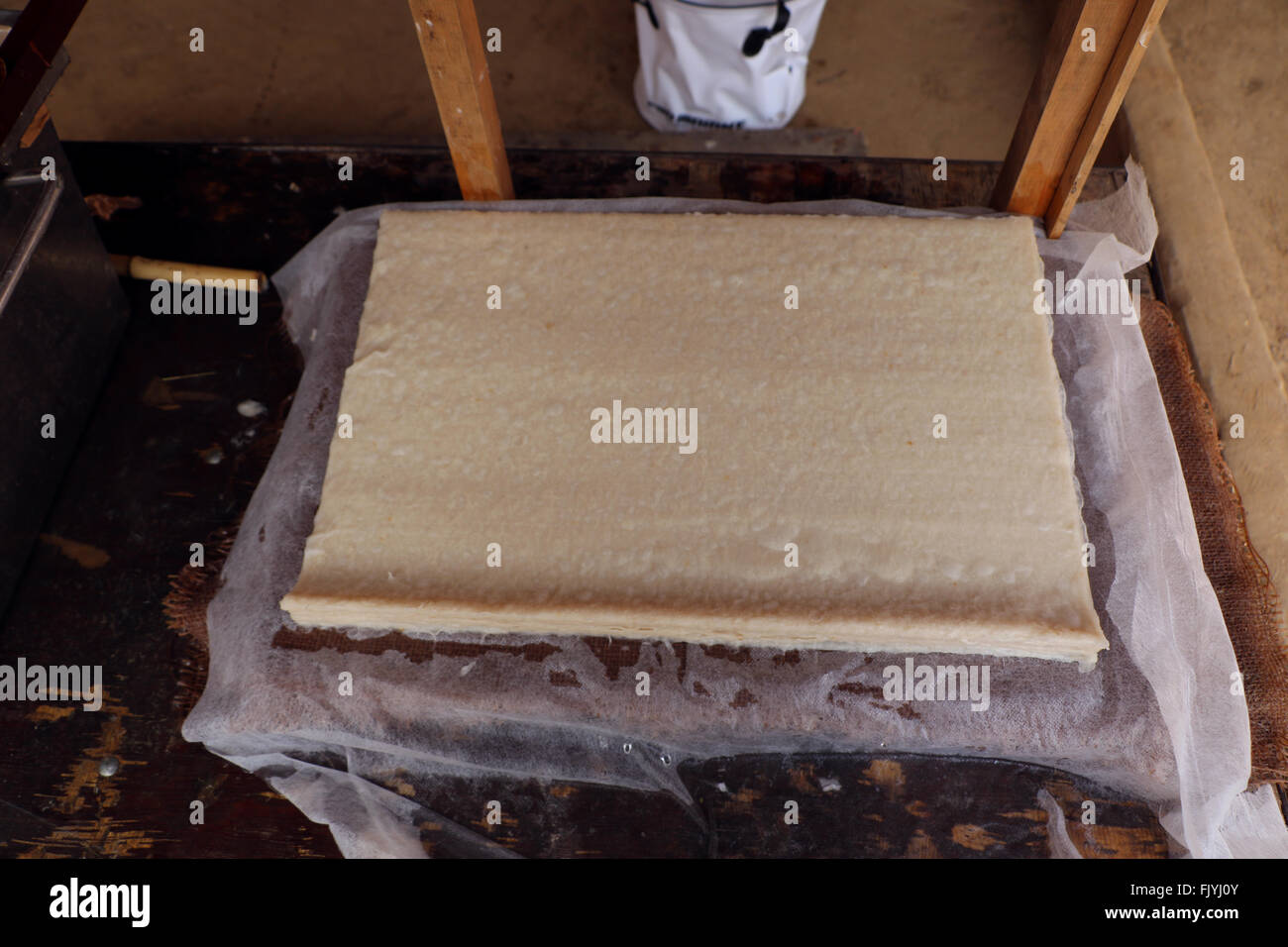 Hand made fresh hemp paper Stock Photo Alamy