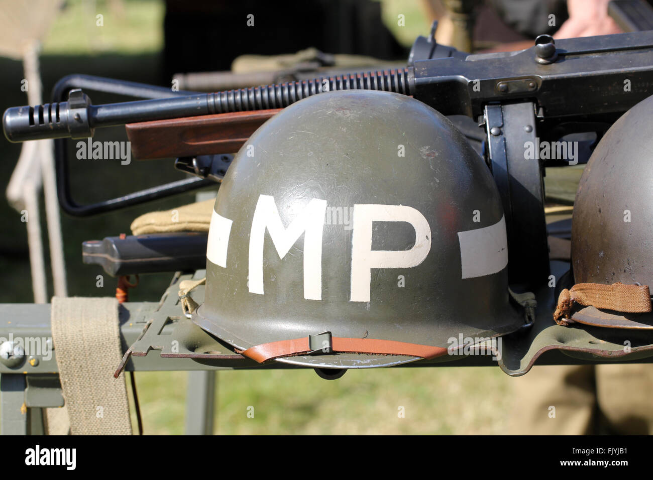 MP military police helmet Stock Photo
