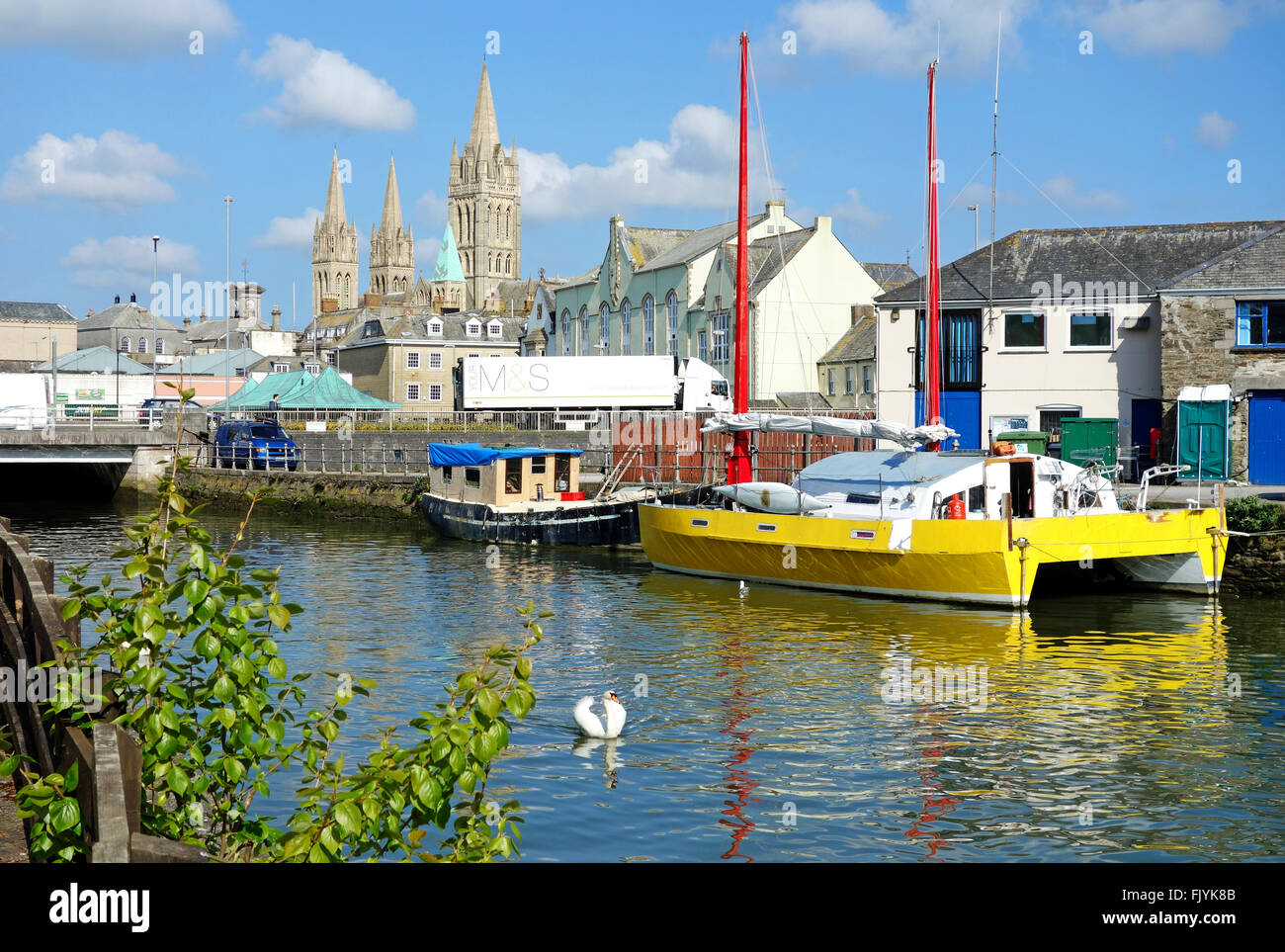 The river Fal in the city of Truro, Cornwall, England, UK Stock Photo