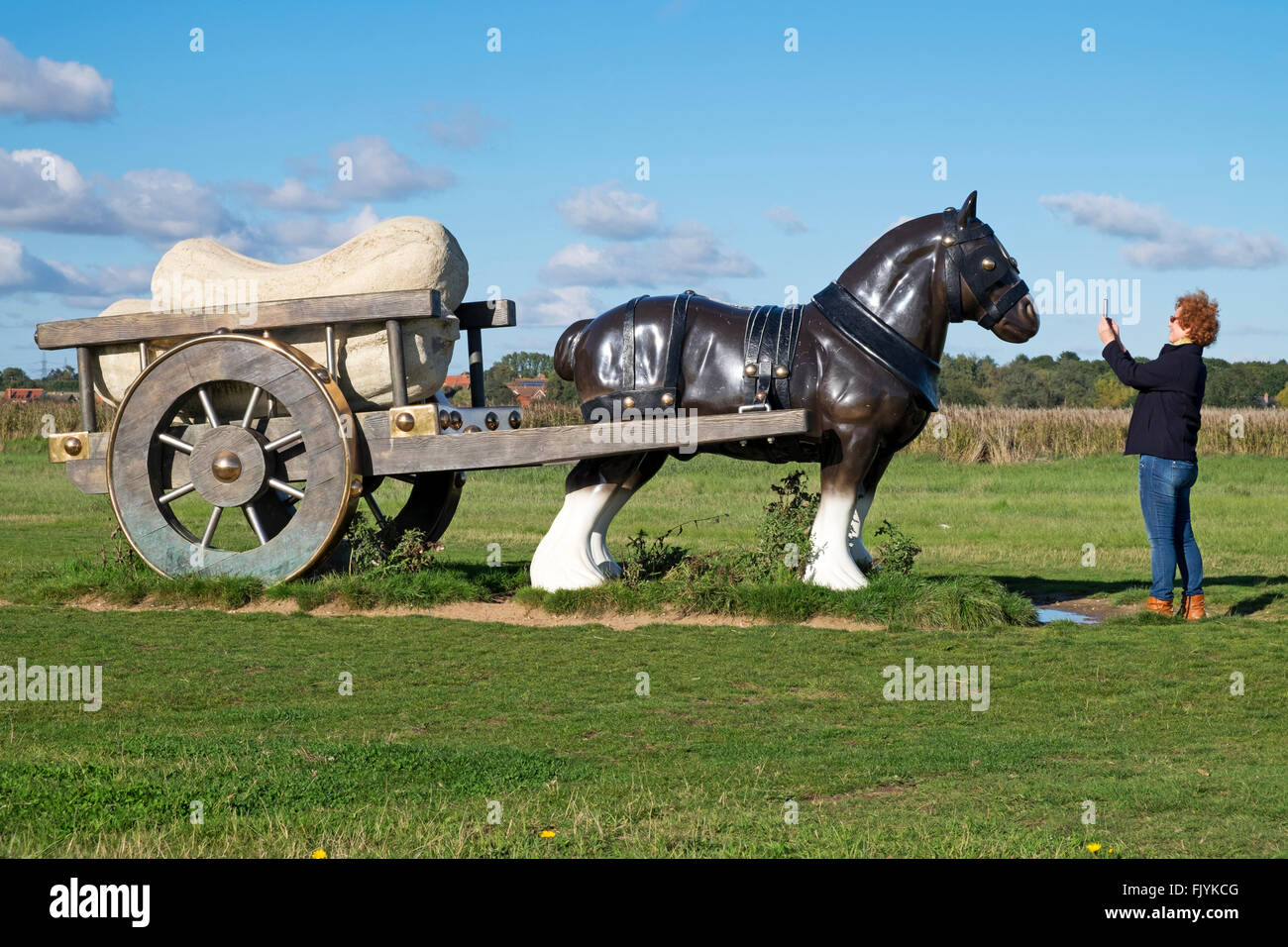'Perceval' a sculpture by Sarah Lucas, Snape Maltlings, Suffolk, UK. Stock Photo