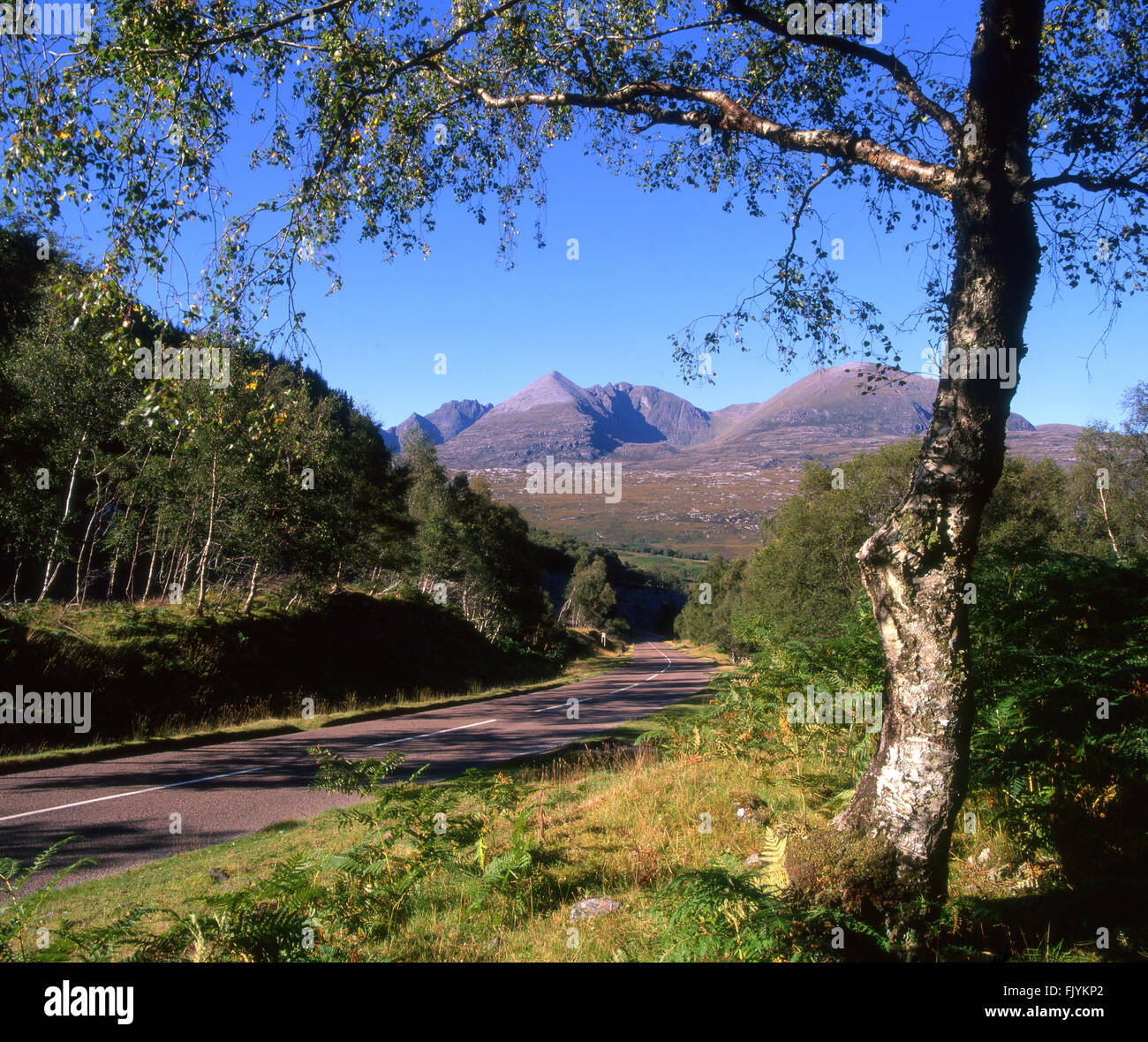 An Teallach from main road, N/W Highlands Stock Photo