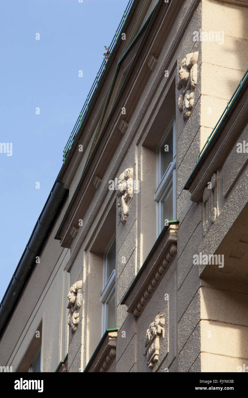 Town houses, historic houses, terraced rental properties in Berlin. City apartment buildings Stock Photo