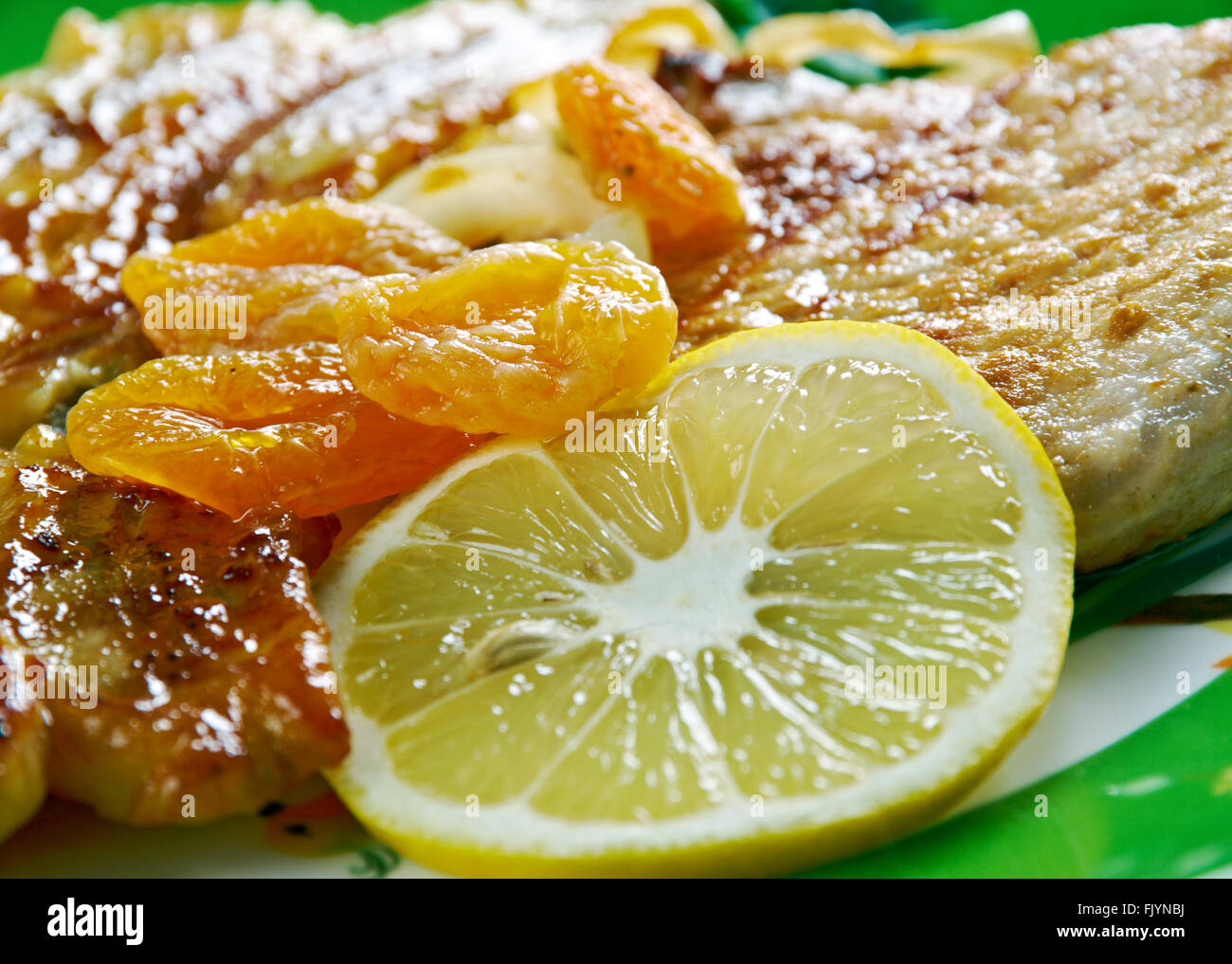 Filet Mignon et Fruits pork with fruit.French cuisine Stock Photo Alamy