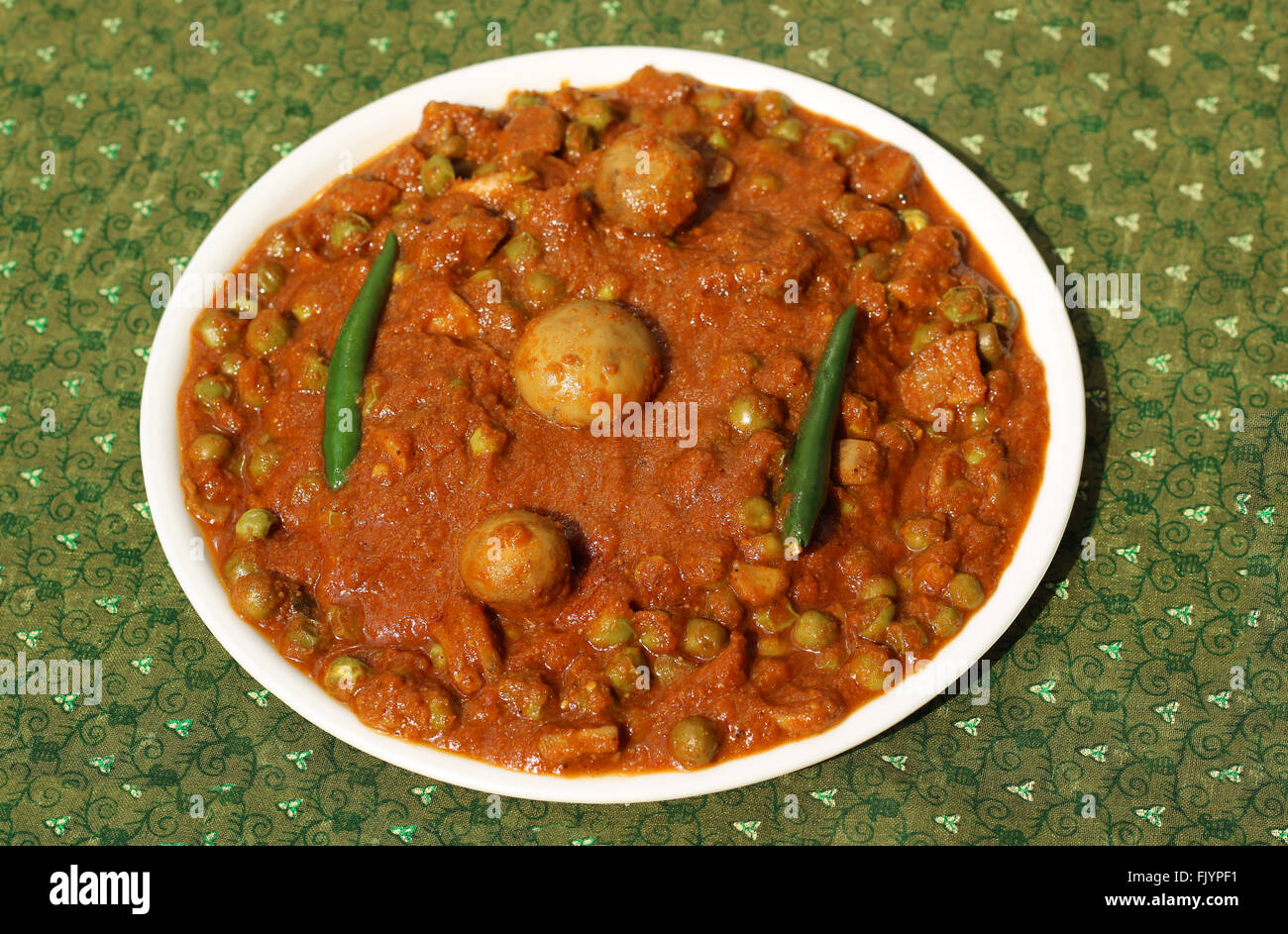 Mushroom and Pea Curry Indian dish Stock Photo Alamy