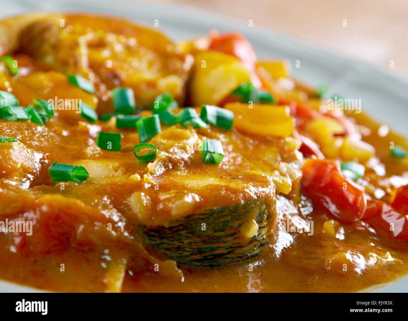 Harcsapaprikas Hungarian paprikash with river fish Stock Photo Alamy