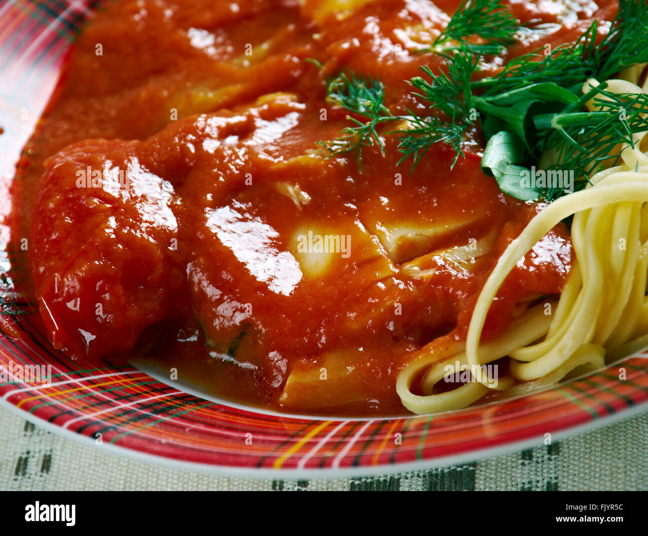halaszle paprikabased river fish soup . dish of Hungarian cuisine