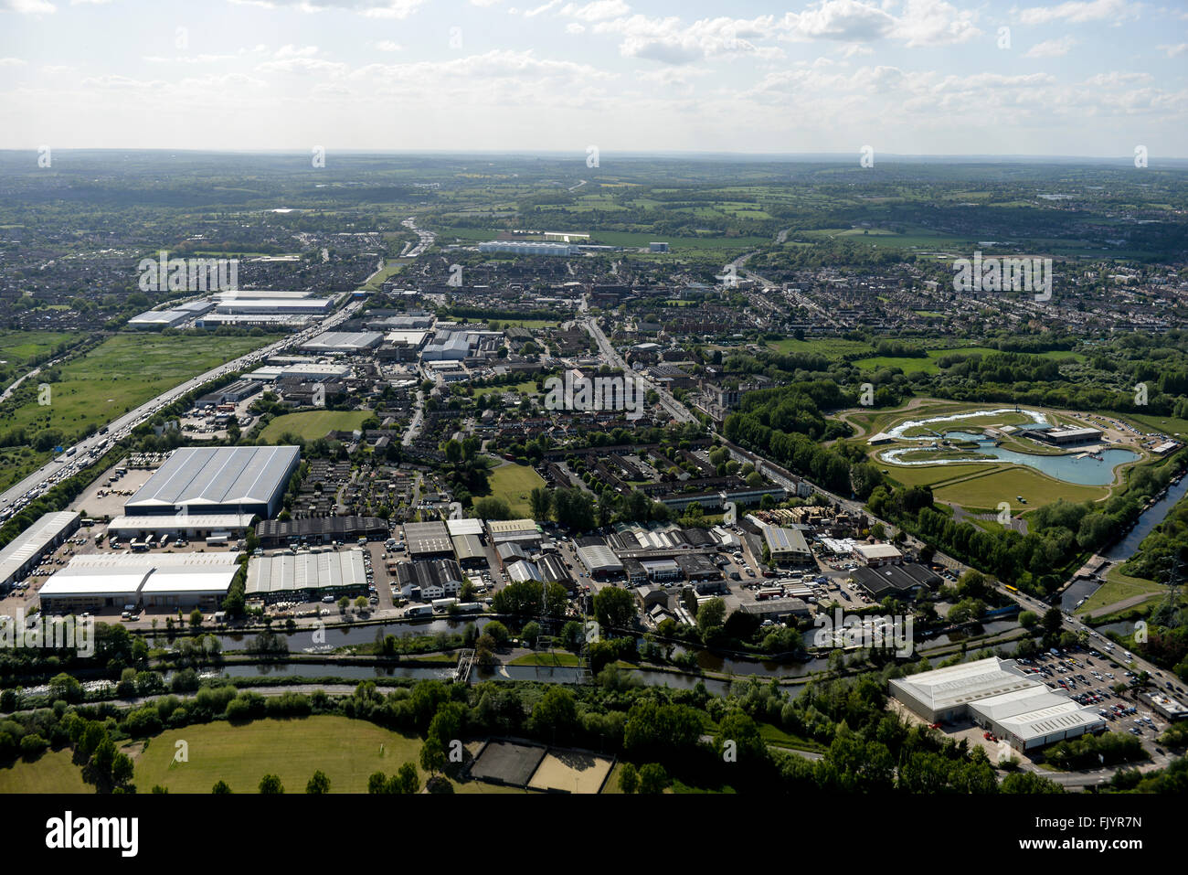 An aerial view of Waltham Abbey, Essex Stock Photo Alamy
