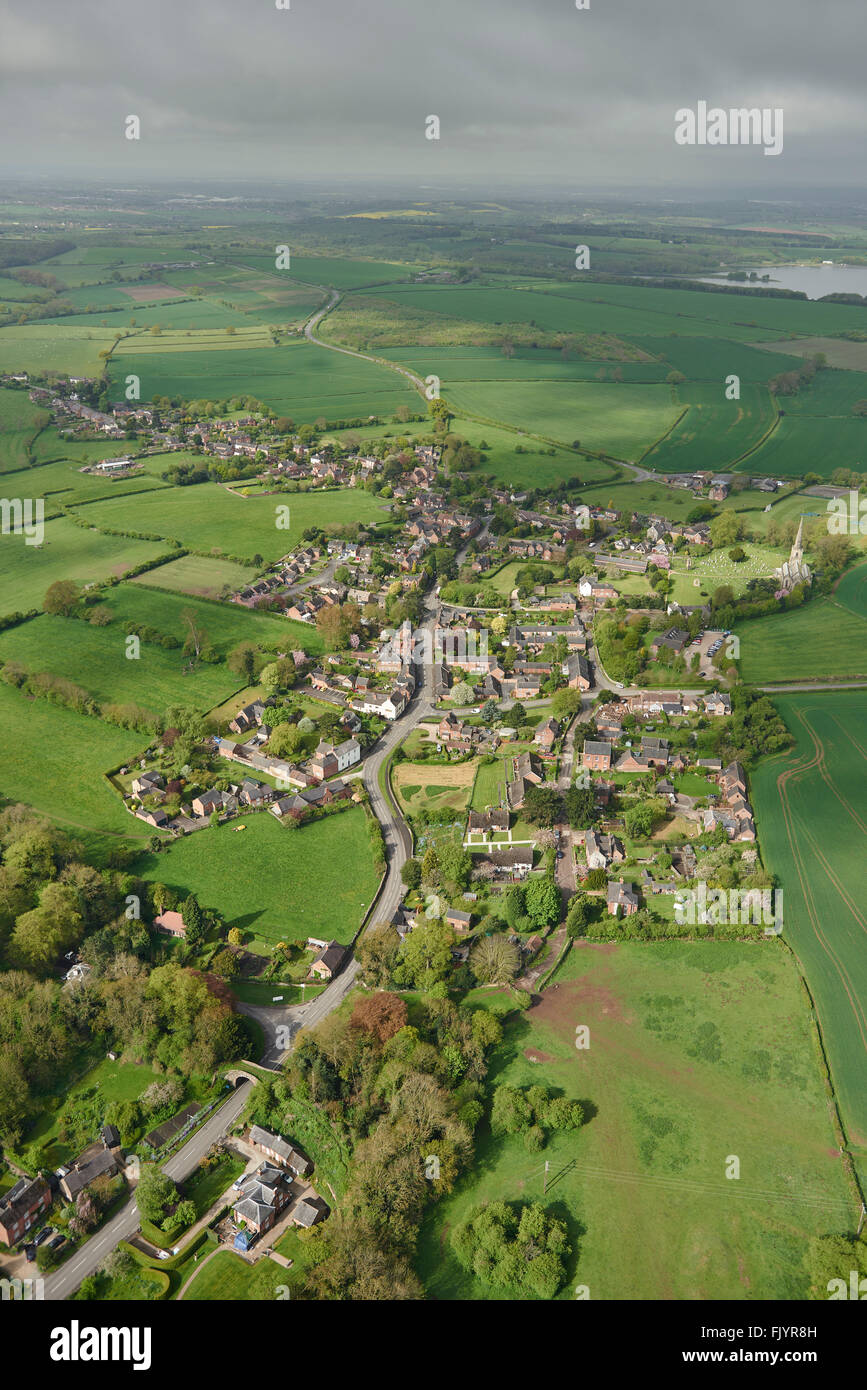 An aerial view of the Derbyshire village of Ticknall Stock Photo - Alamy