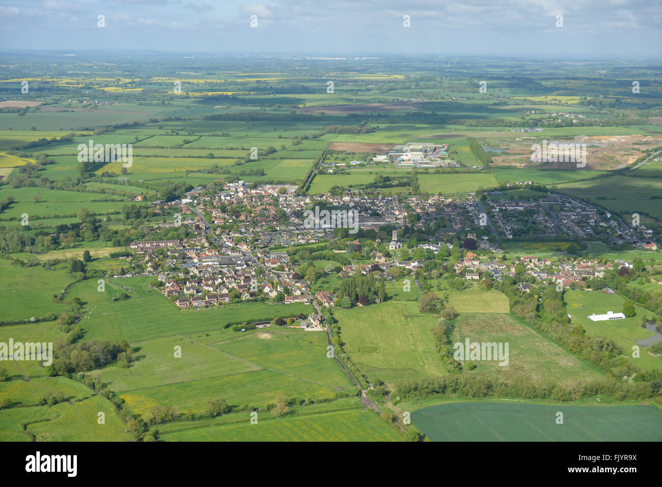 An aerial view of the Oxfordshire village of Stanford-in-the-Vale Stock Photo
