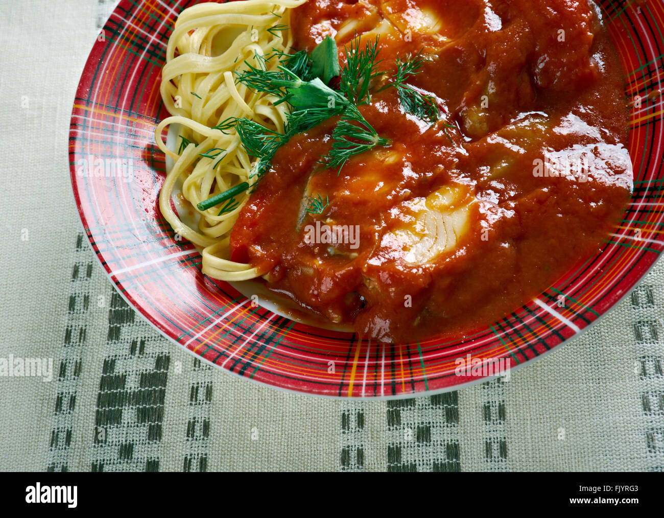 halaszle paprikabased river fish soup . dish of Hungarian cuisine
