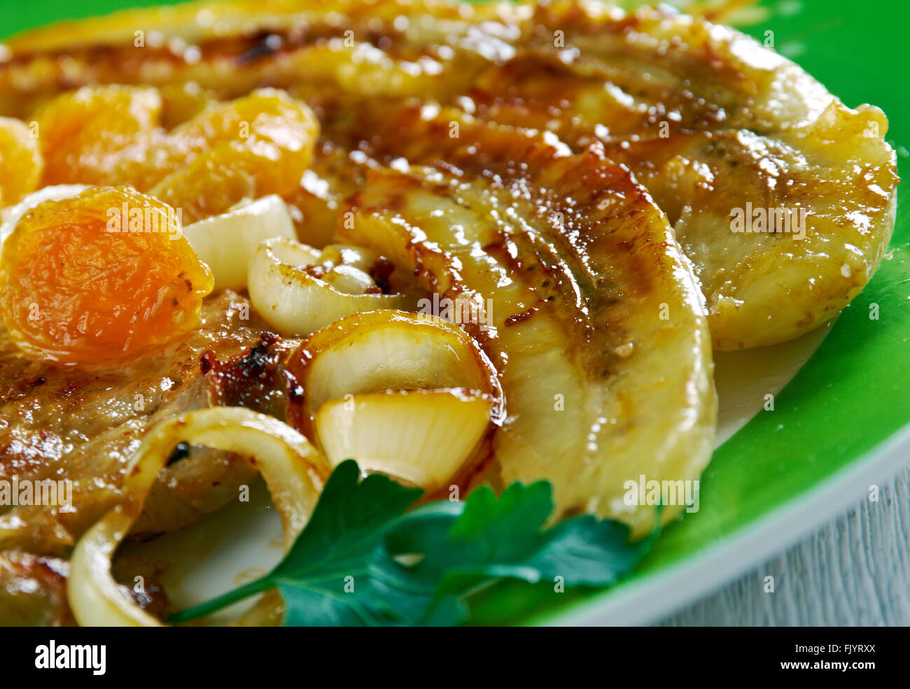 Filet Mignon et Fruits pork with fruit.French cuisine Stock Photo Alamy