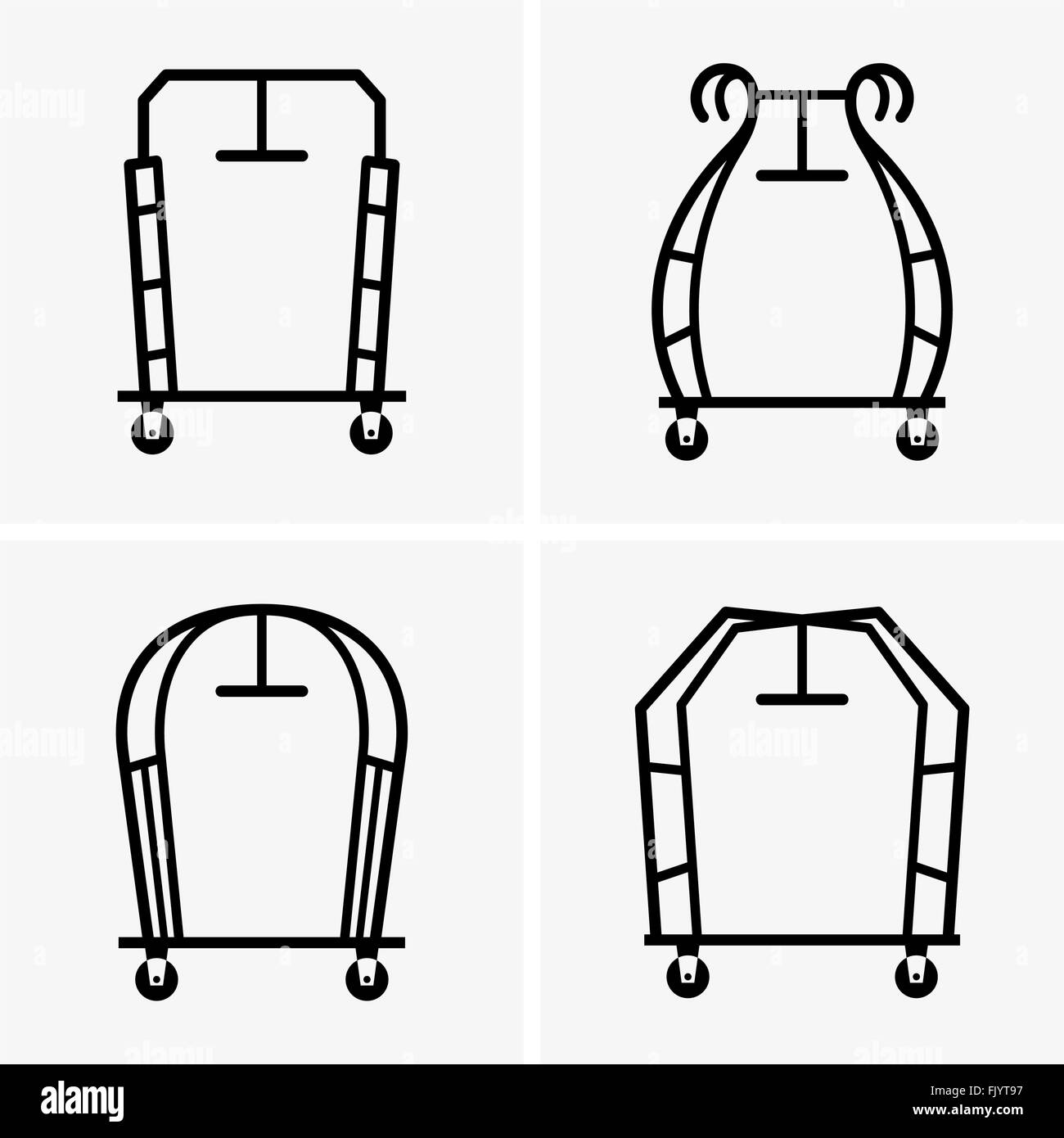 Luggage cart icon vector Black and White Stock Photos & Images - Alamy