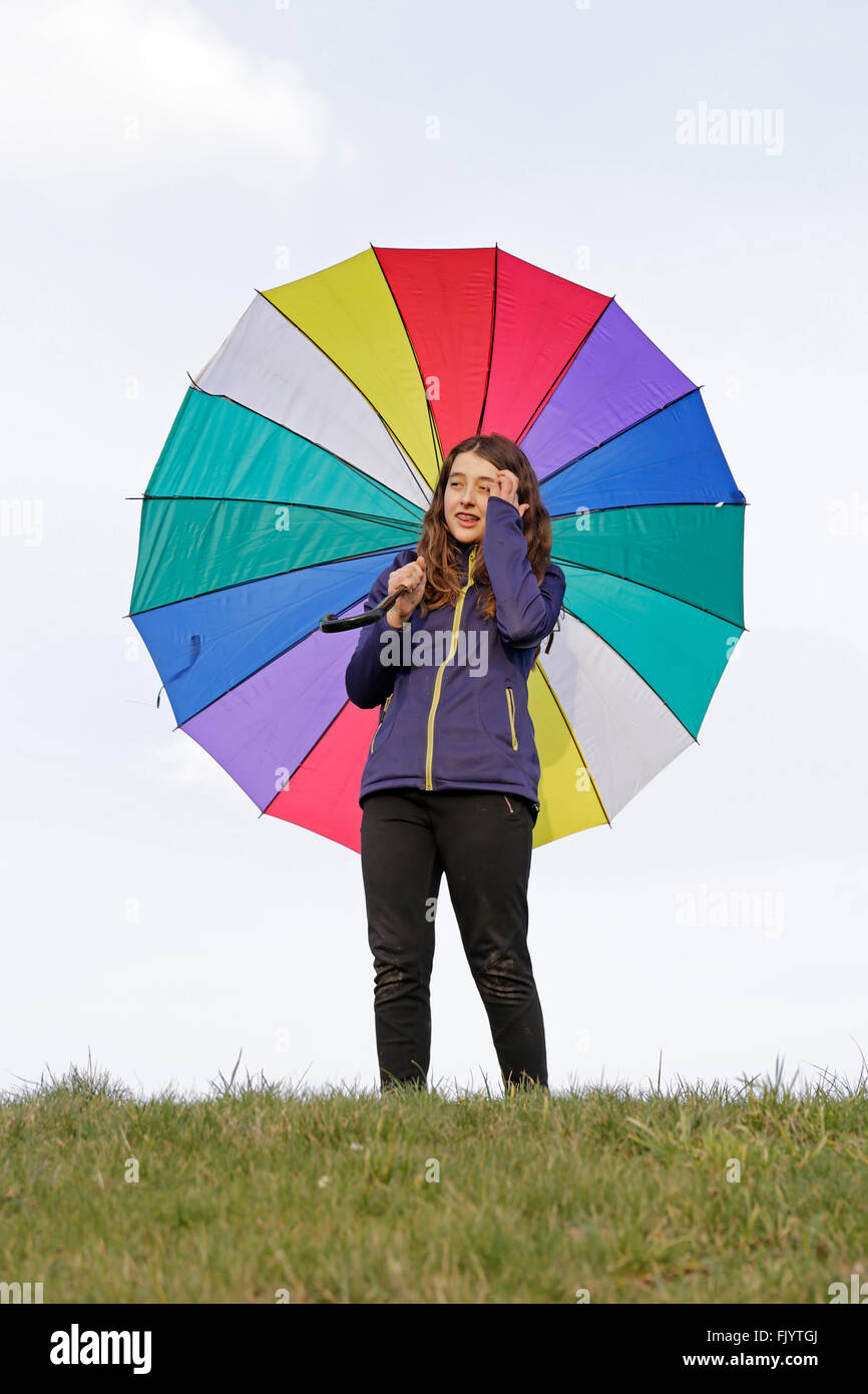 Girl umbrella cut out hires stock photography and images Alamy
