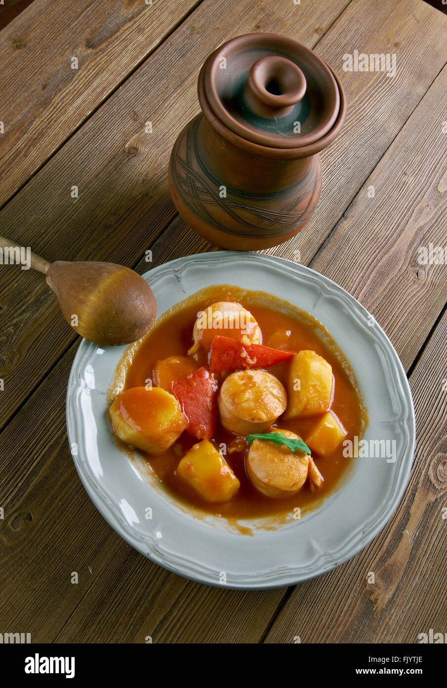 paprikash krumpli Hungarian Paprika Potatoes . stew made of potato