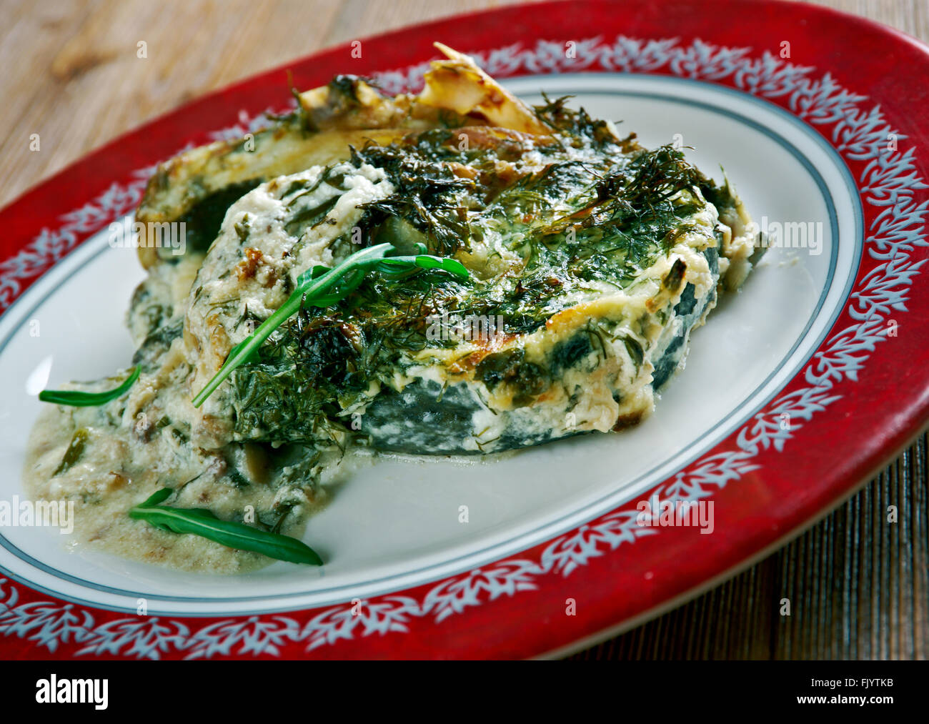 Fish Florentine Baked Cod Fish Fillets FlorentineStyle Stock Photo
