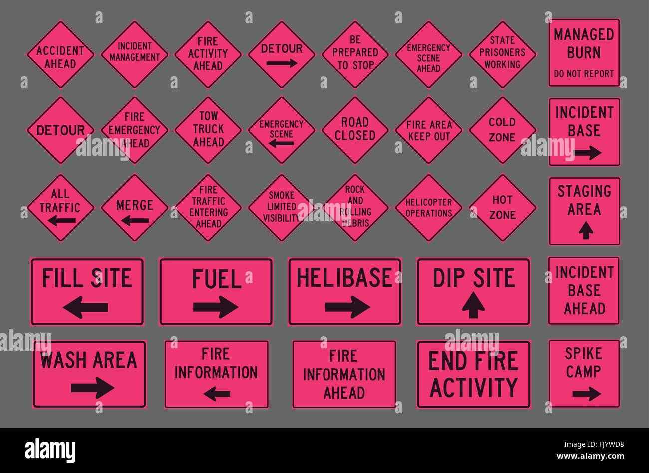 Incident road signs Stock Vector Image & Art Alamy