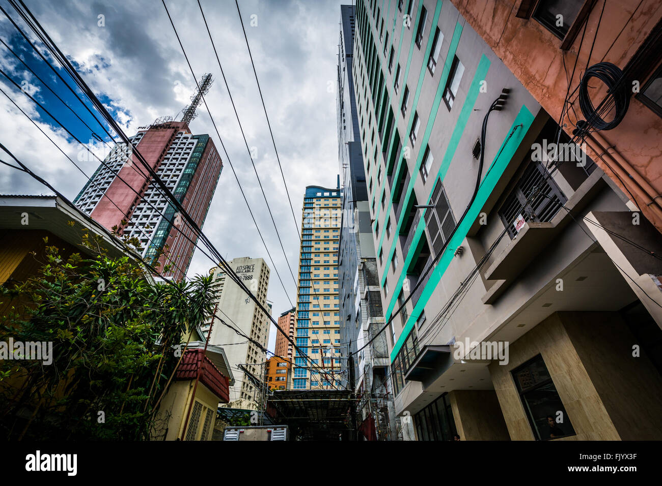 Skyscrapers in Poblacion, Makati, Metro Manila, The Philippines. Stock Photo