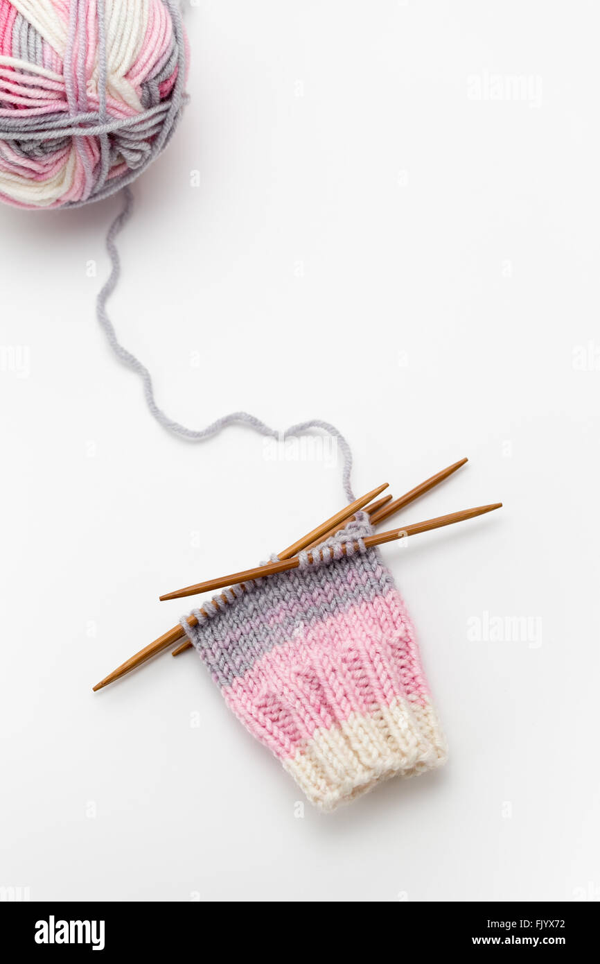 Knitting in the Round on Double Pointed Needles Stock Photo - Alamy