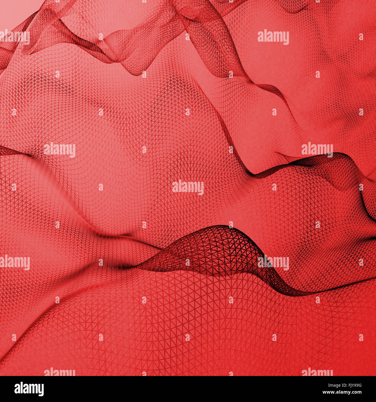 Abstract red background, wave, net - computer generated picture Stock Photo