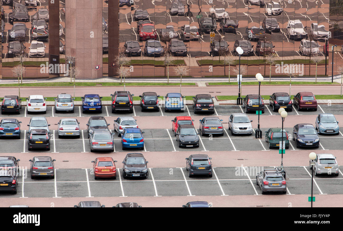 Car Park Reflections, Salford Quays, Manchester, Lancashire, England