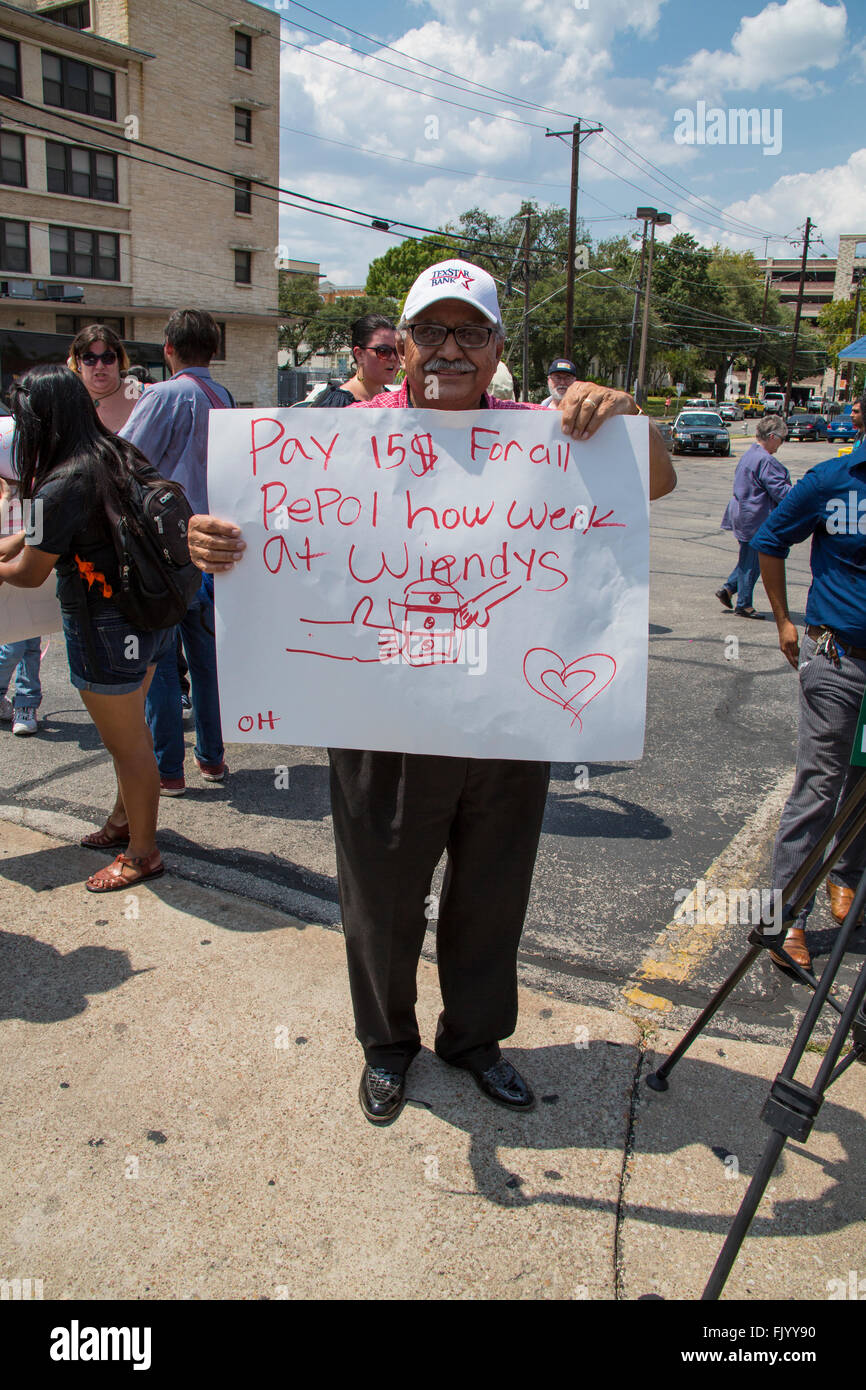Minimum Wage Protester In Austin Hi res Stock Photography And Images 