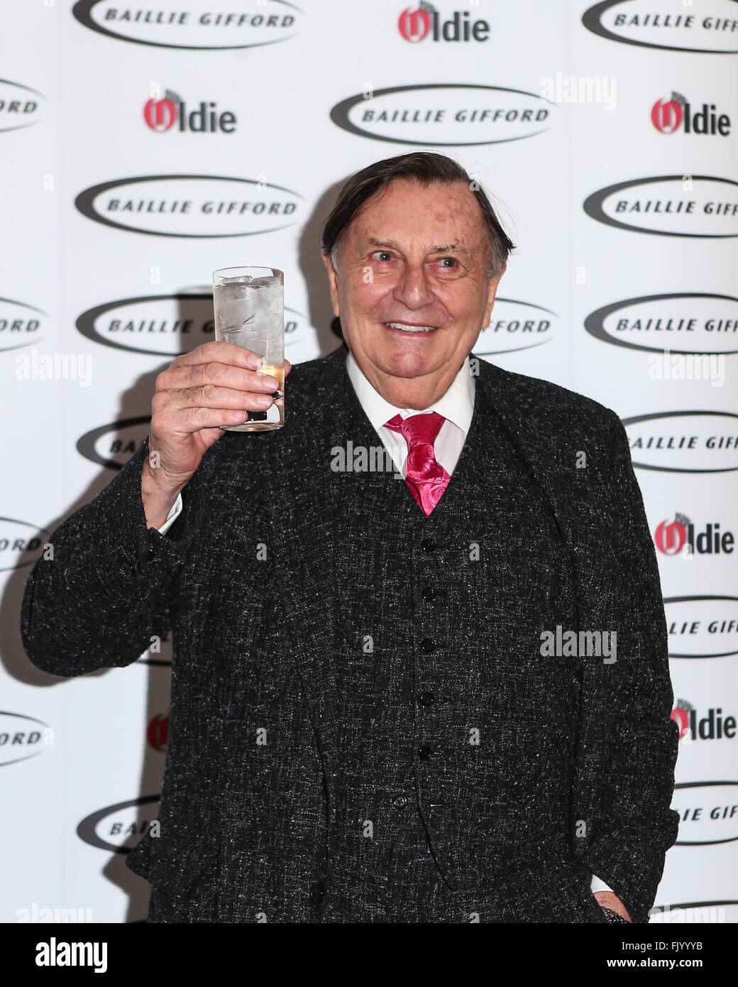 Oldie of the Year Awards - Arrivals at Simpson's in the Strand  Featuring: Barry Humphries Where: London, United Kingdom When: 02 Feb 2016 Stock Photo