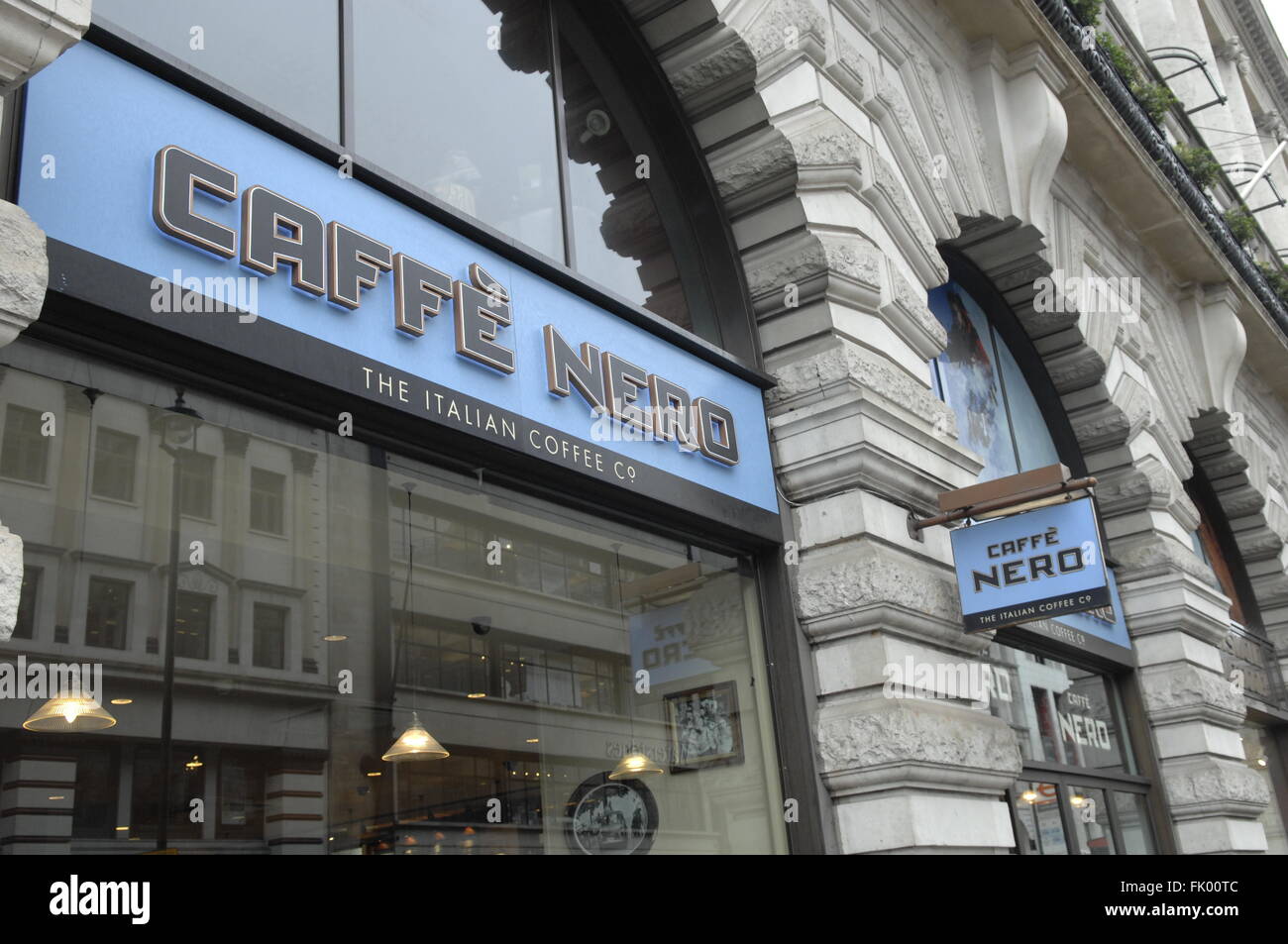 Caffe Nero coffee shop sign,Piccadilly,London,UK Stock Photo
