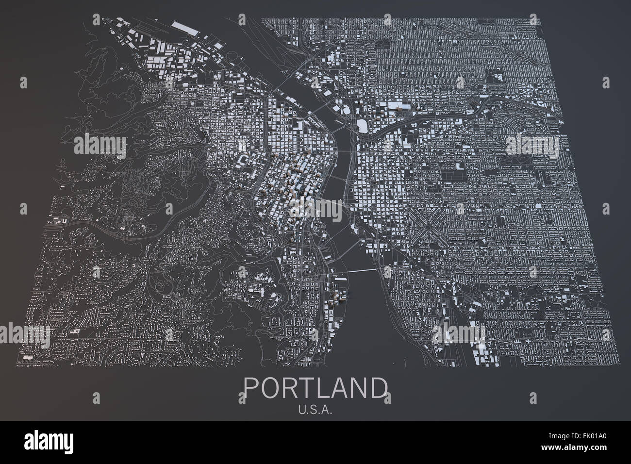 Portland map satellite view - Portland Map Satellite View Oregon State United States FK01A0