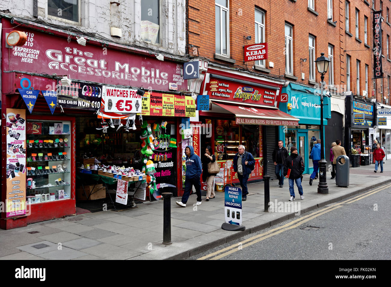 Small Retail Shops In Talbot Street Selling A Variety Of - 