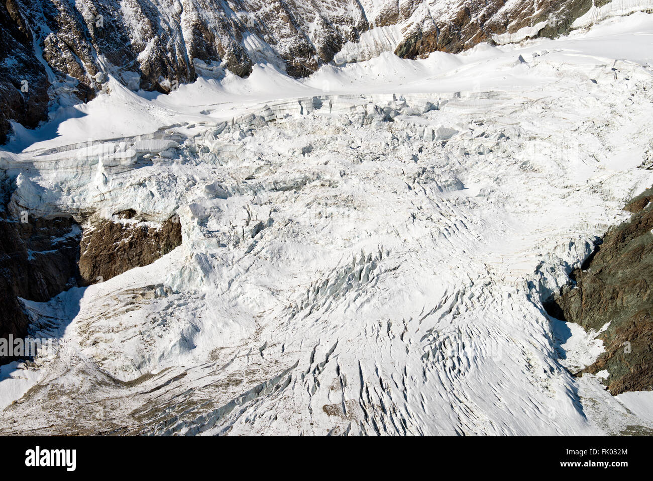 Crevasses, Pasterze Glacier, Grossglockner, detail, Carinthia, Austria Stock Photo