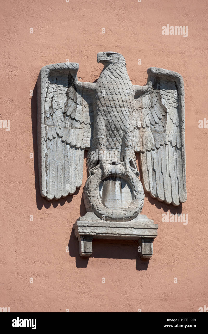 Reichsadler, imperial eagle, relief, Oberfinanzdirektion, built in 1941 in the Nazi party NSDAP district, Munich, Upper Bavaria Stock Photo