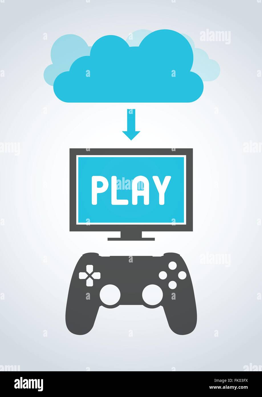 Cloud Gaming Stock Vector