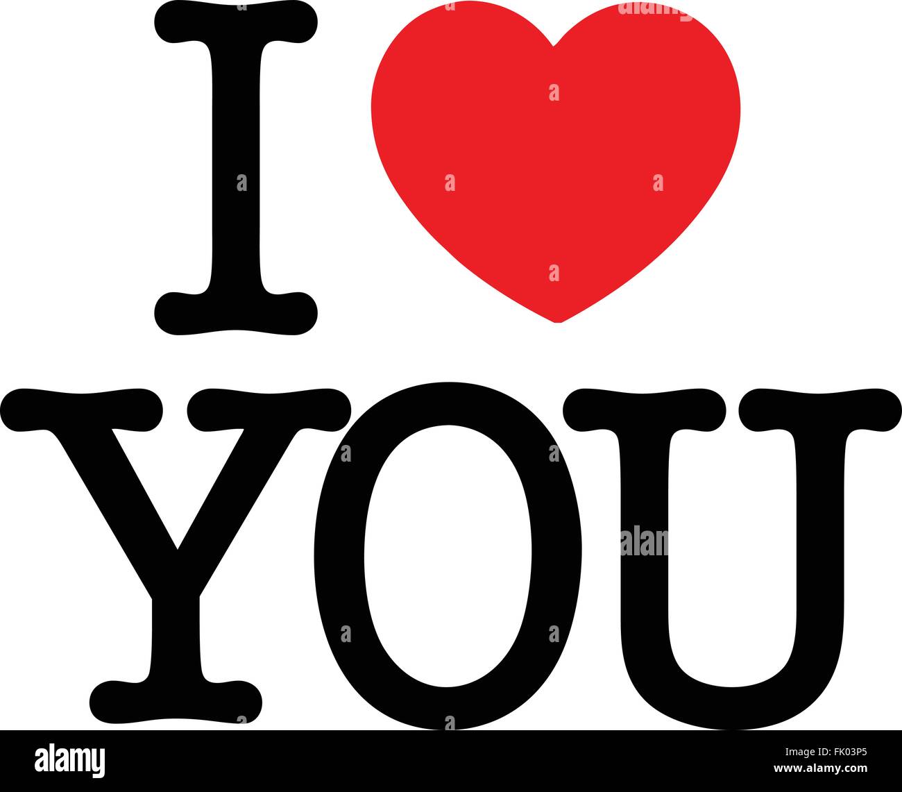 I Love You Stock Vector