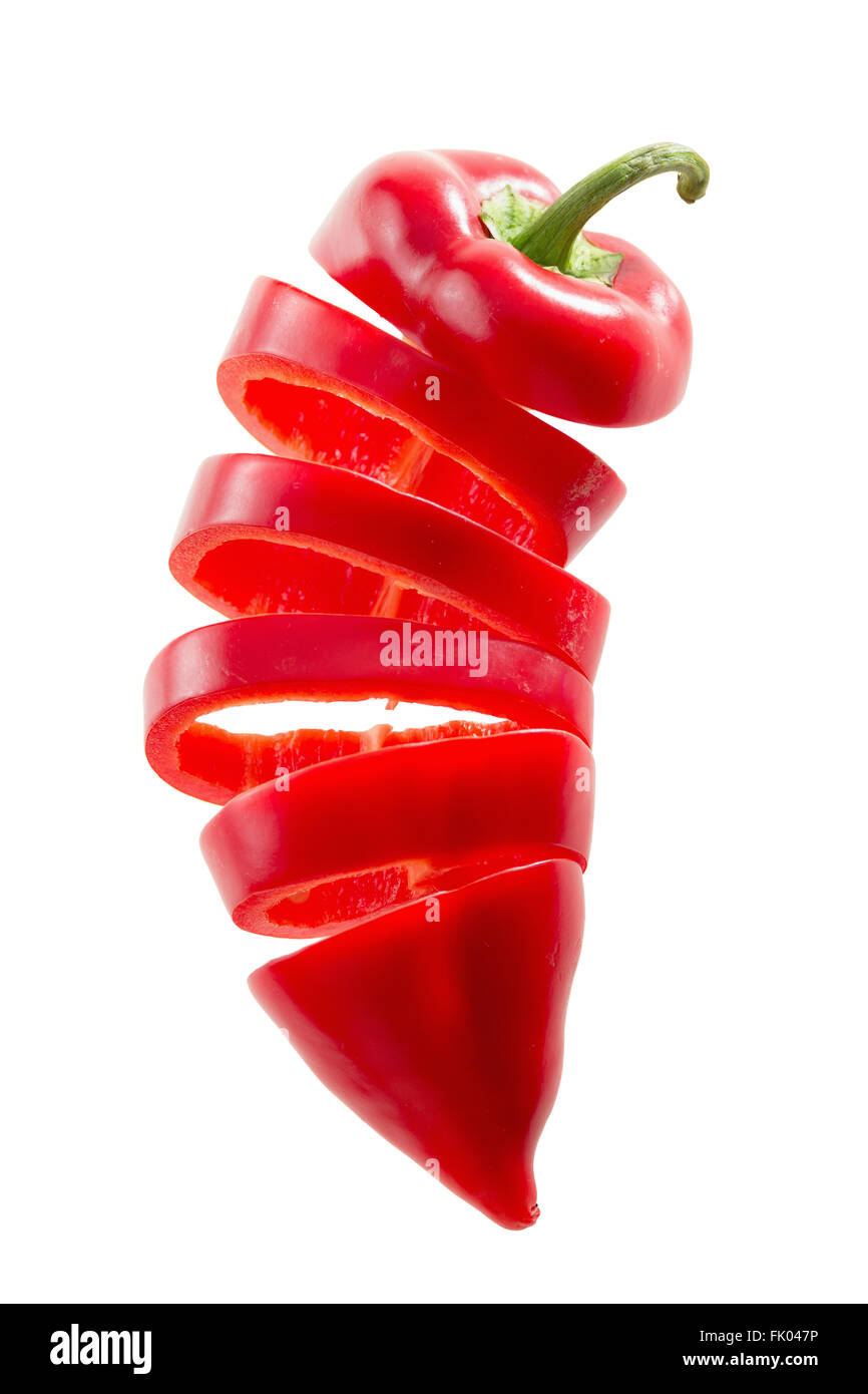 Stack of slices red pepper Stock Photo
