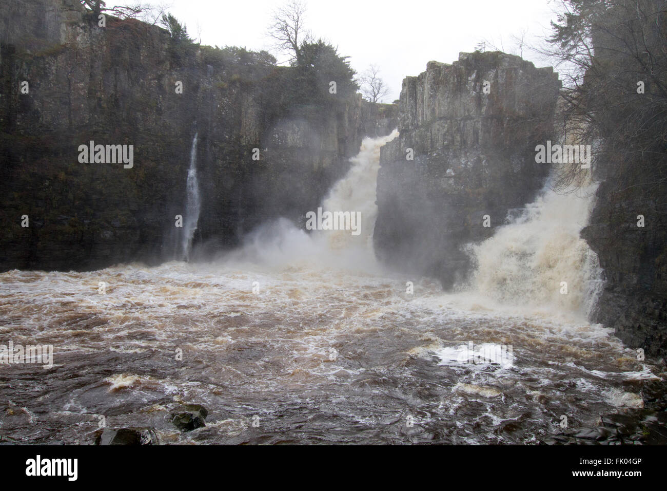 High Force waterfall after storm Stock Photo Alamy