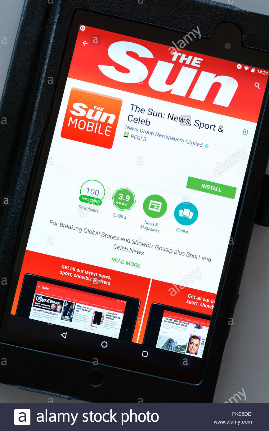 wallpapers The Sun Newspaper Uk App https www alamy com stock photo the sun newspaper app on an android tablet pc dorset england uk 97734601 html