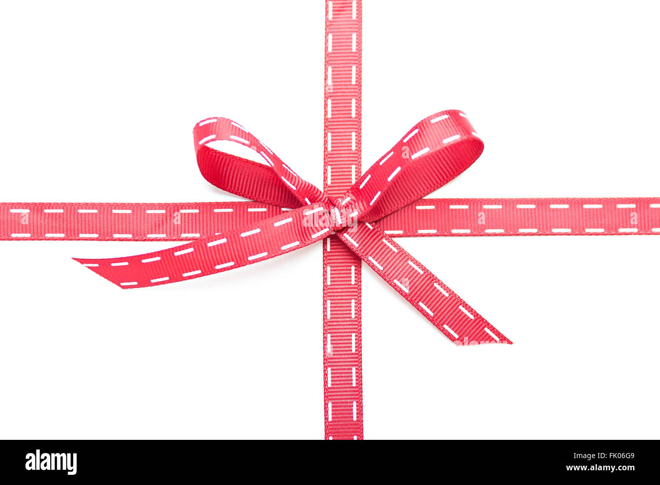 red ribbon and bow isolated on white background Stock Photo - Alamy