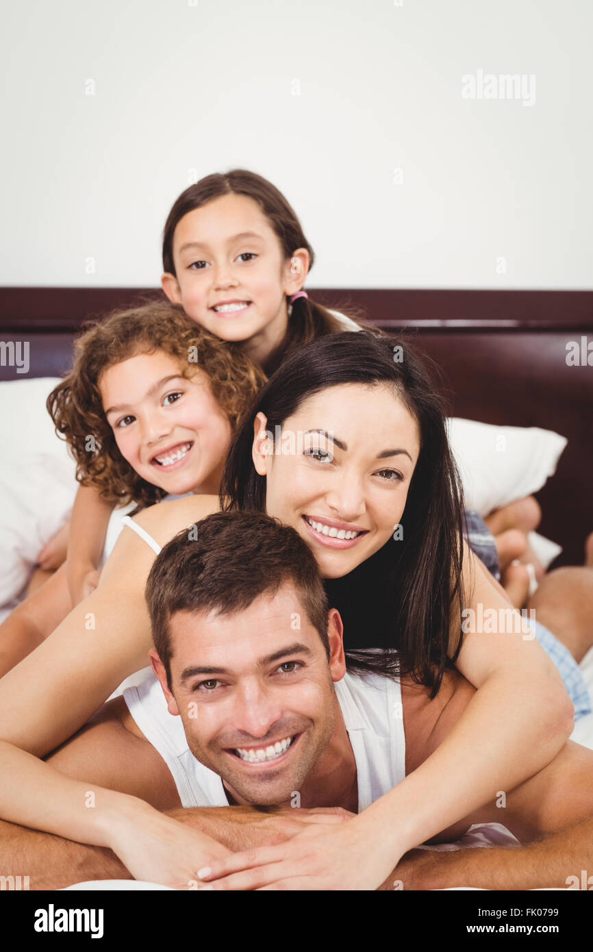 Family two children lying on hi-res stock photography and images - Alamy