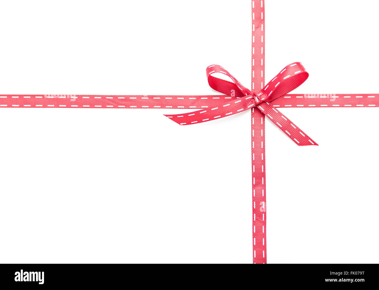 red ribbon and bow isolated on white background Stock Photo - Alamy
