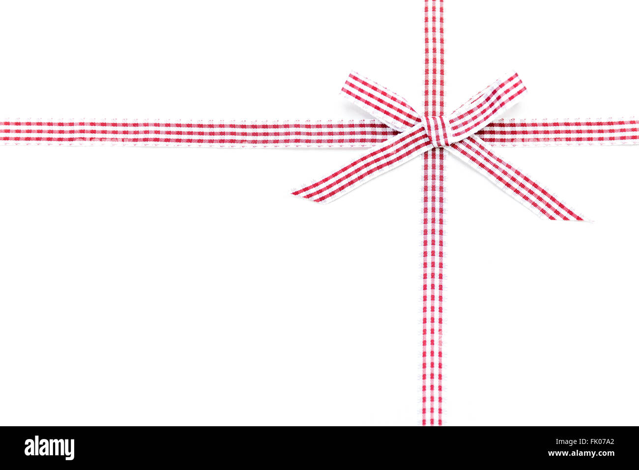 red checkered ribbon and bow isolated on white background Stock Photo
