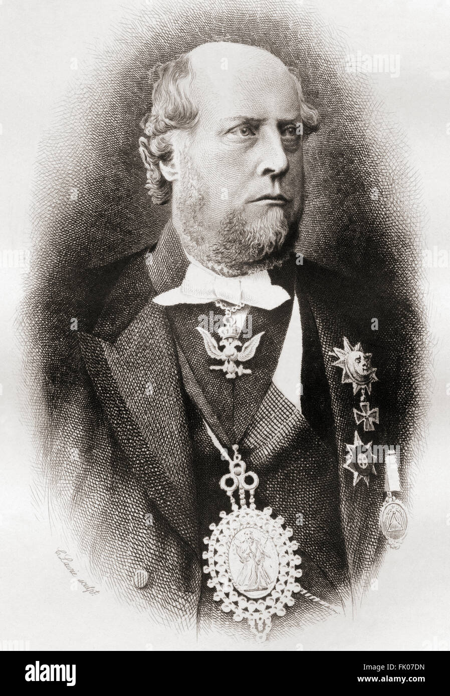 Colonel Sir Michael Robert Shaw-Stewart, 7th Baronet, 1826 – 1903.  British baronet, Conservative Party politician and Grand Master Mason of Scotland. Stock Photo