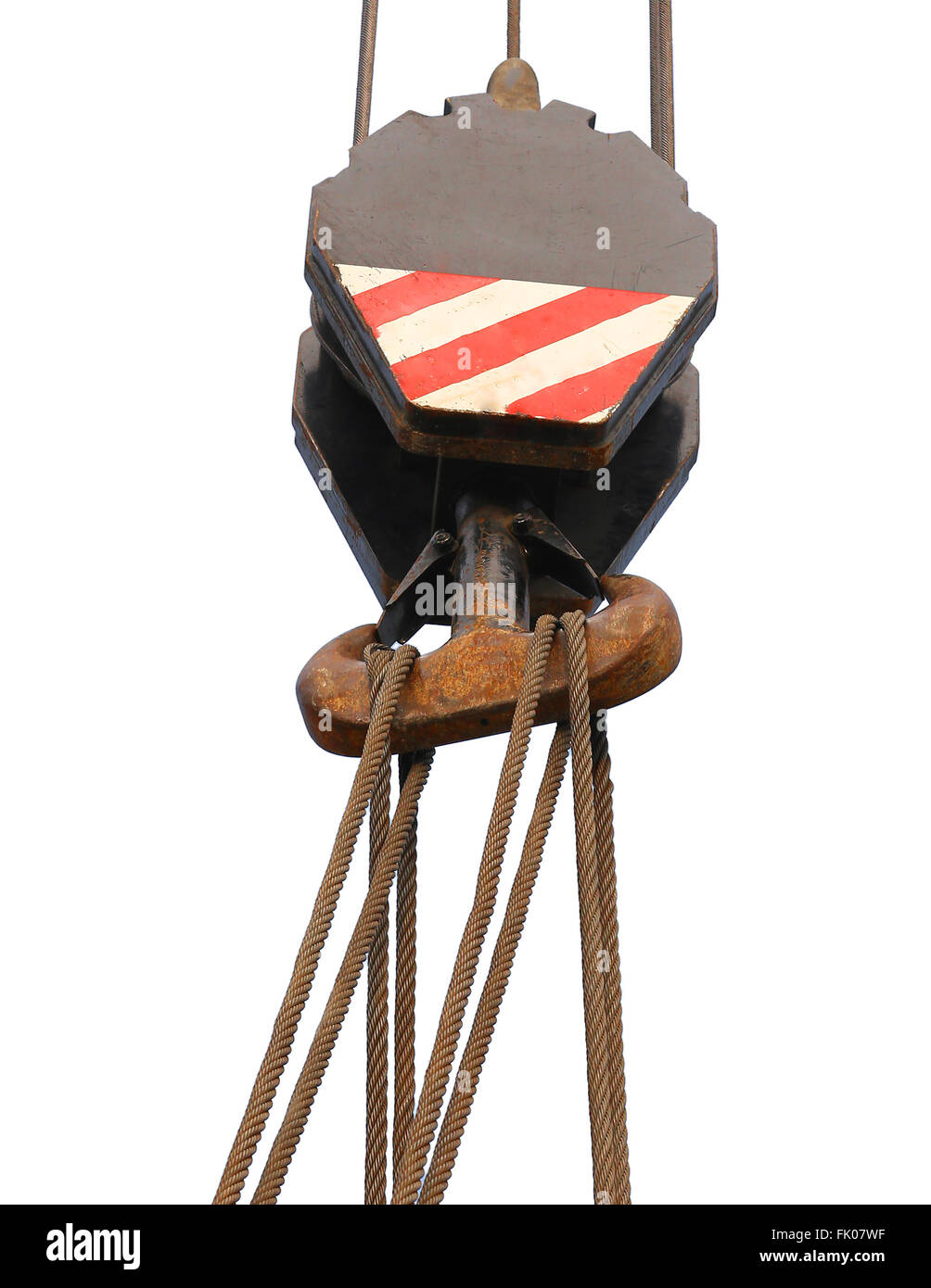 giant pulley with sturdy steel cables to lift heavy loads Stock Photo Alamy