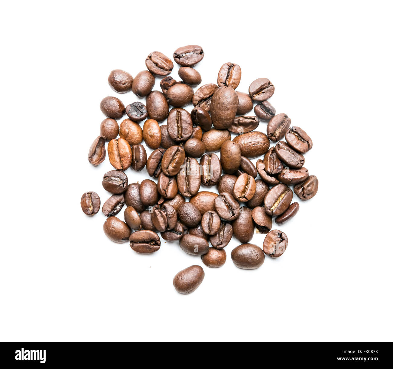 pile of coffee beans isolated on white background Stock Photo - Alamy
