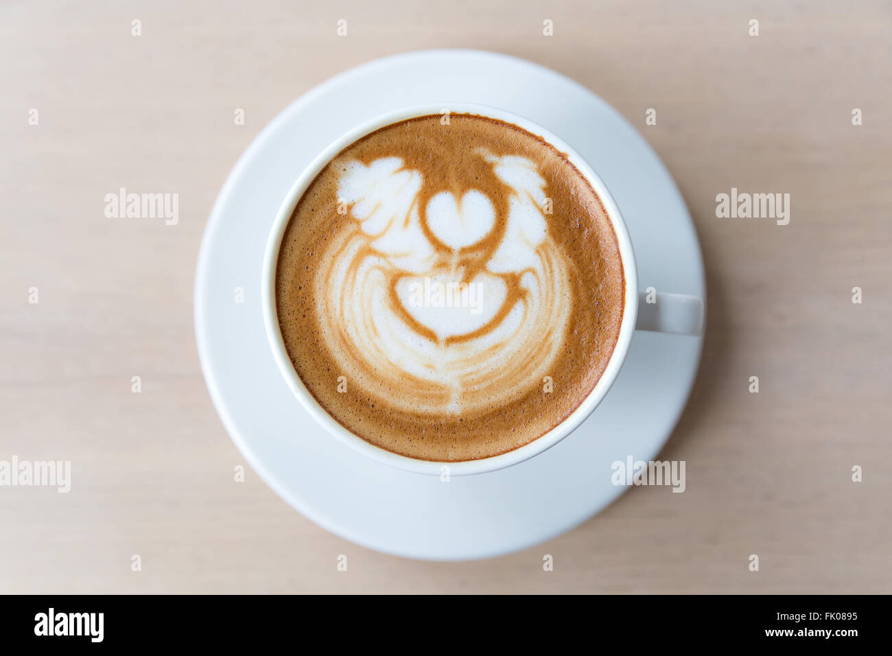 cup of coffee, flat lay Stock Photo