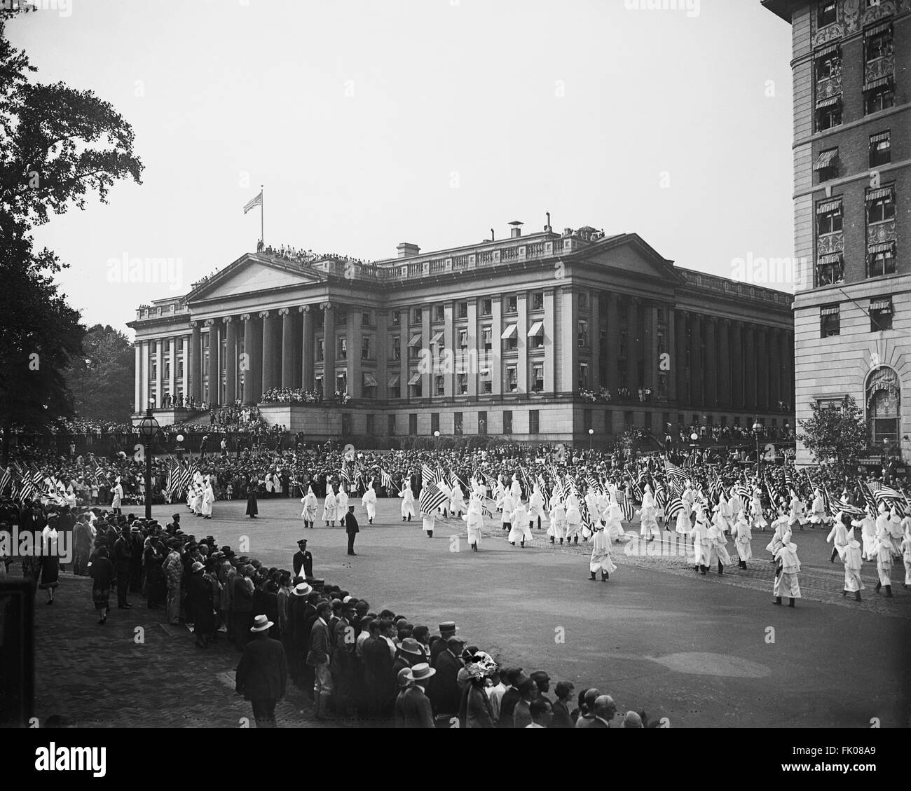 Ku Klux Klan March, Washington DC, USA, circa 1926 Stock Photo